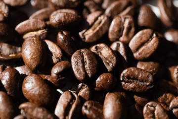 Black coffee grains