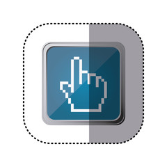 blue emblem haand cursor, vector illustration design