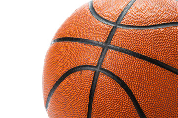 Basketball ball over white background.