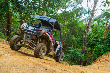 Extreme ride on ATV, buggies, jeeps. Journey through the jungle. Extreme quad biking, dune buggy,...