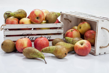 Fresh apples on white background.