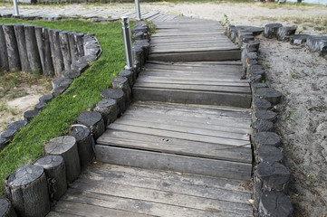 Obraz premium track and wooden steps