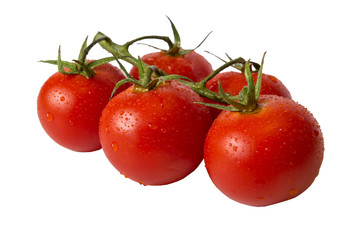 fresh tomatoes isolated on white background