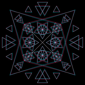 vector abstract sacred geometry decoration.