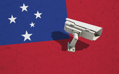 Street camera on flag of Samoa