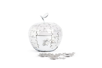 Puzzle Apple isolated on white
