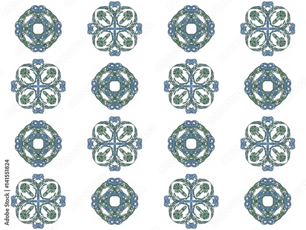 Fototapete seamless texture with 3d rendering abstract fractal blue pattern