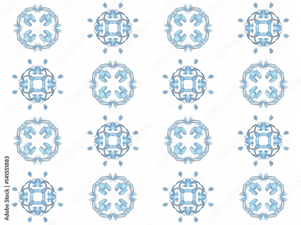 Fototapete seamless texture with 3d rendering abstract fractal blue pattern