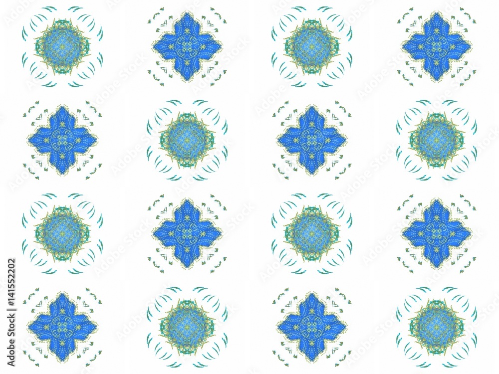 Poster seamless texture with 3d rendering abstract fractal green pattern
