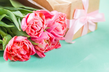 Mother's day card with coffee, present