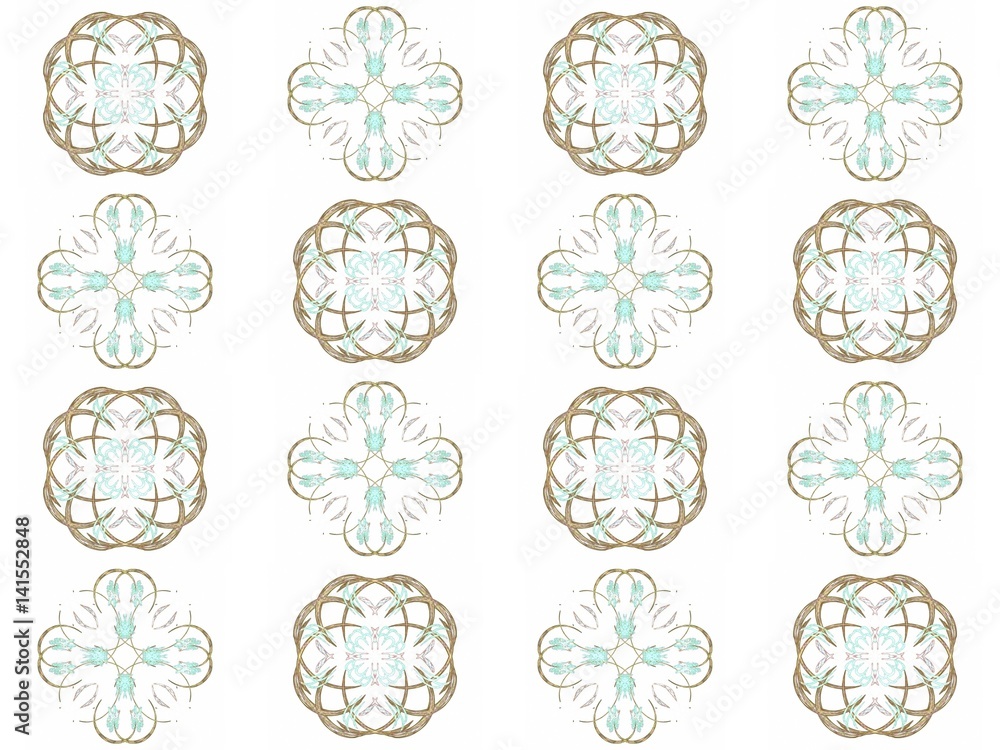 Fototapete seamless texture with 3d rendering abstract fractal green pattern
