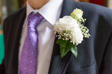 boutonniere in tuxedo