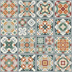 Fotobehang Marokkaanse tegels Collectie keramische tegels