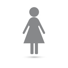 Woman gray icon vector. Flat style object.