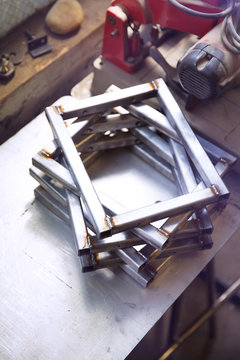 Stack of metal frames