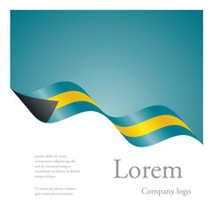 New brochure abstract design modular pattern of wavy flag ribbon of Bahamas