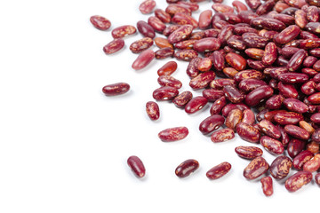 Red beans isolated on white background