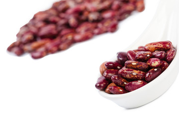 Red beans isolated on white background