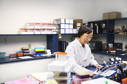 Female scientist working in laboratory