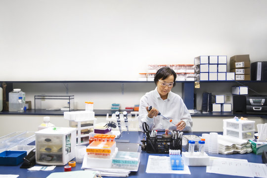 Female scientist working in laboratory