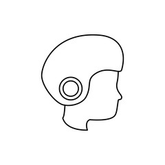 head human with helmet motorcycle