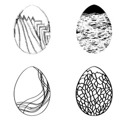 Set of silhouettes of easter eggs, Vector illustration