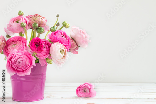 Bouquet of Pink Ranunculus, Buttercup Flowers