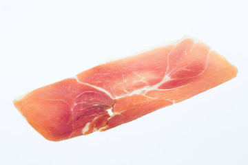 Pork ham slices isolated on white background.