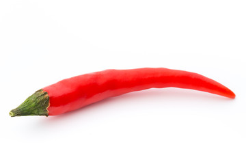 Chili pepper on the white background.