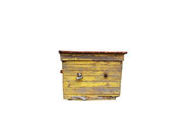 Bee hive is isolated. Old broken.