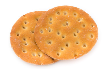 Short pastry cookies isolated on white background.
