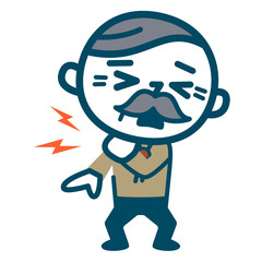 肩こりのシニア男性