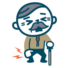 膝痛のシニア男性