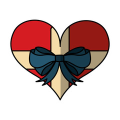 heart box with bow vector illustration design