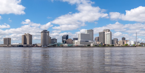Skyline of New Orleans, Louisiana with the Mississippi River