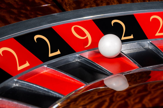 Concept of casino roulette lucky numbers wheel black and red sectors