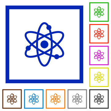 Atom flat framed icons