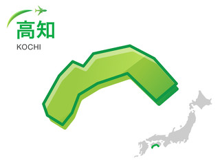 高知県の地図：イラスト素材