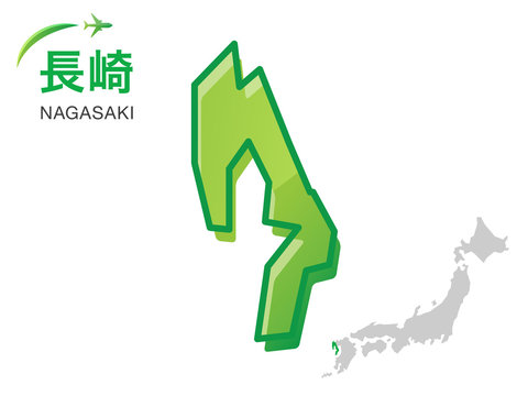 長崎県の地図 のストック写真 ロイヤリティフリーの画像 ベクター イラスト Adobe Stock