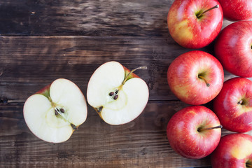 apples  on wood table