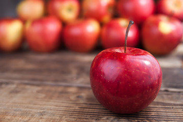 apples  on wood table