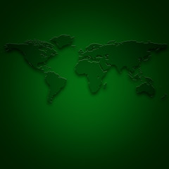 Green Modern world map illustration