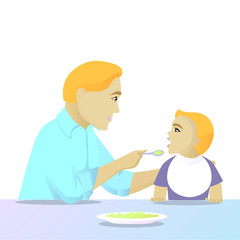 Fototapeta premium father feeding child