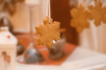 Naklejka na ściany i meble Tasty ginger cookies as wedding decorations