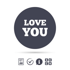 Love you sign icon. Valentines day symbol.