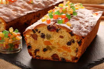 Homemade easter fruit cake with icing - 141568044