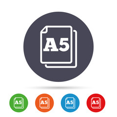 Paper size A5 standard icon. Document symbol.