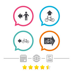 Pedestrian road icon. Bicycle path trail sign.