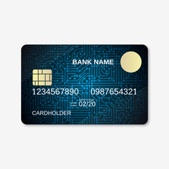 Bank card, credit card, discount card design template