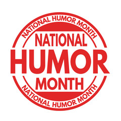 National humor month sign or stamp